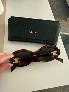 CELINE Women's Triomphe Sunglasses with Gold Logo